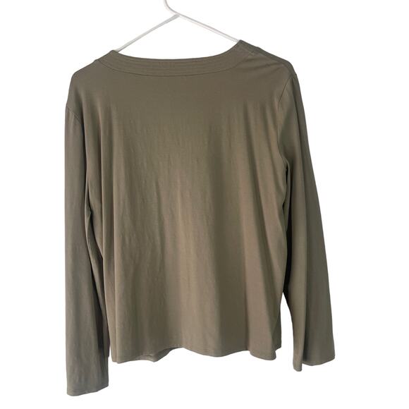 J.‎ Jill Women's Size Small Sage Green Asymmetrical Button Rayon Top - Picture 7 of 9